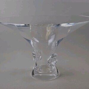 Vintage Steuben Signed Crystal Thumbprint Trumpet Bowl/Vase – Art Deco Style